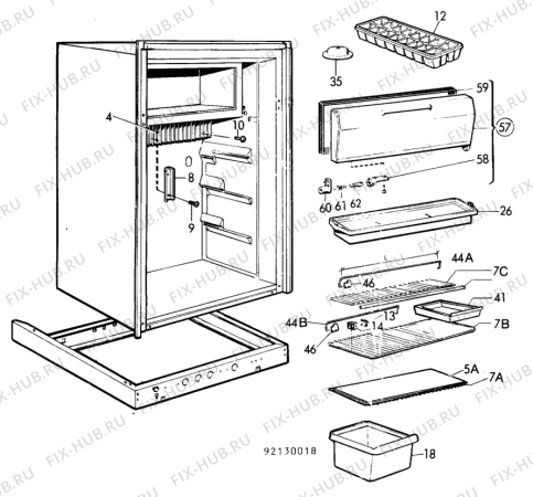 Взрыв-схема холодильника Electrolux RM2510 - Схема узла C20 Interior D