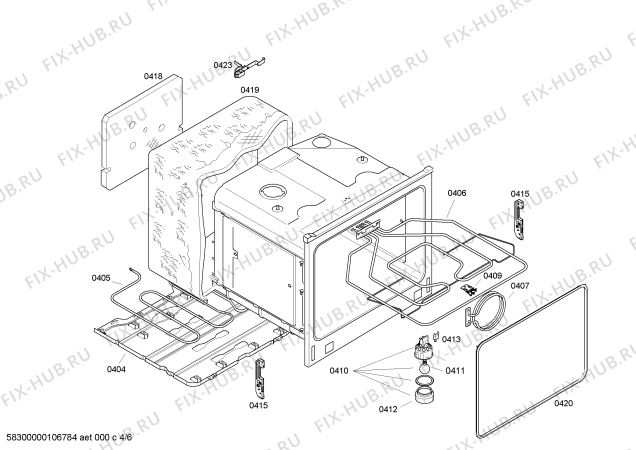 Схема №2 B1422C0GB с изображением Внешняя дверь для электропечи Bosch 00442997