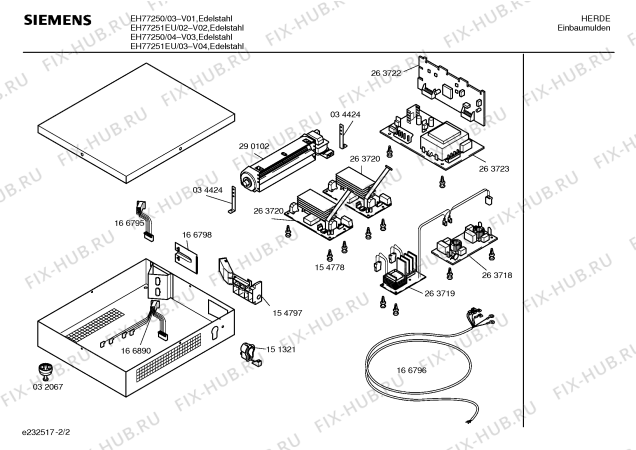 Схема №1 EH77250 с изображением Модуль управления для плиты (духовки) Siemens 00295187