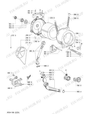 Схема №1 WAK 6466 с изображением Блок управления для стиралки Whirlpool 481221470164