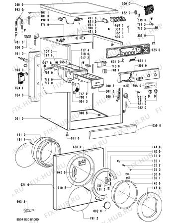 Схема №1 WAS 4570 с изображением Микропереключатель для стиралки Whirlpool 481228219815