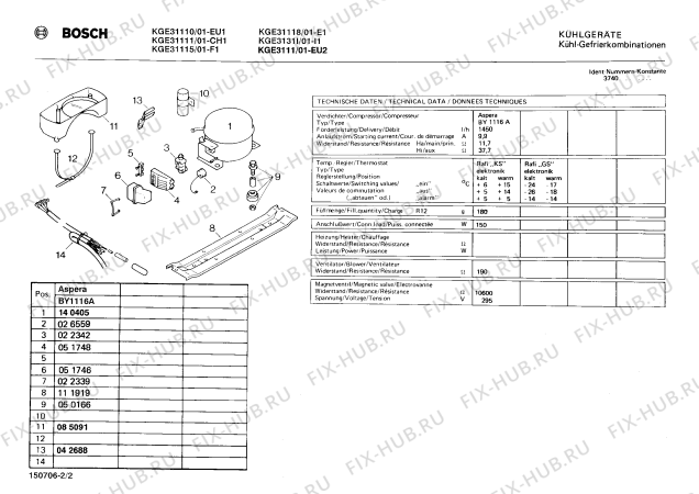 Схема №1 KGE34110, KGE34110 с изображением Панель для холодильной камеры Bosch 00119006