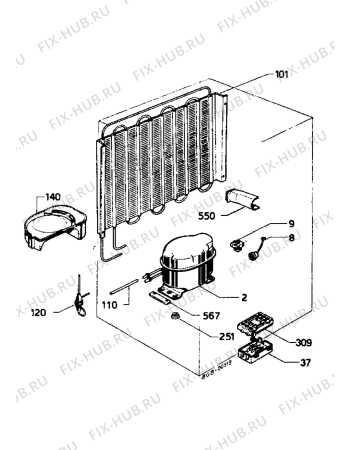 Взрыв-схема холодильника Zanussi ZI6163 - Схема узла Cooling system 017