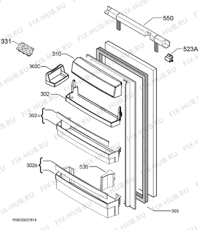 Взрыв-схема холодильника Aeg Electrolux SKS88809F0 - Схема узла Door 003