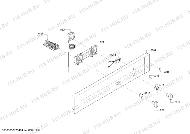 Схема №1 B12M22N3 с изображением Панель управления для плиты (духовки) Bosch 00744844