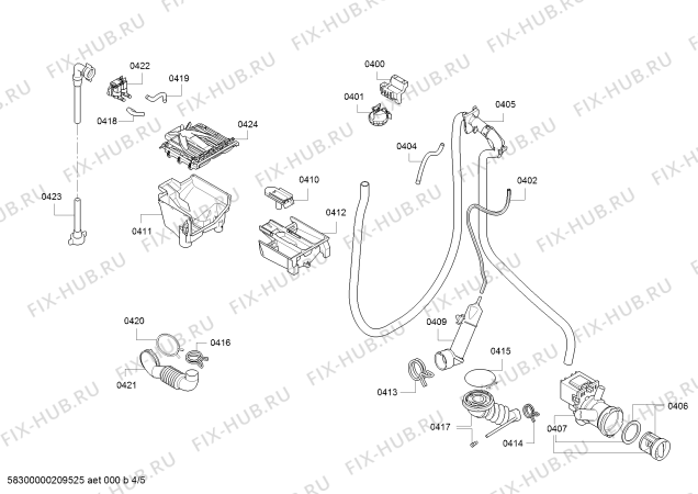 Взрыв-схема стиральной машины Bosch WLL2426EOE Serie|6 - Схема узла 04