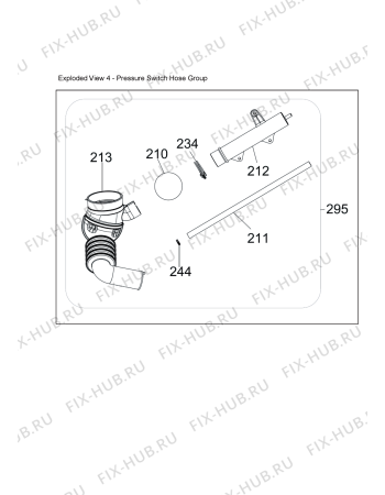 Схема №1 WM126VS с изображением Шарнир люка для стиралки Whirlpool 482000016475
