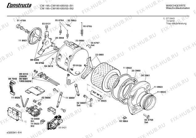 Схема №1 CW19510SI CW1951 с изображением Панель управления для стиралки Bosch 00270924