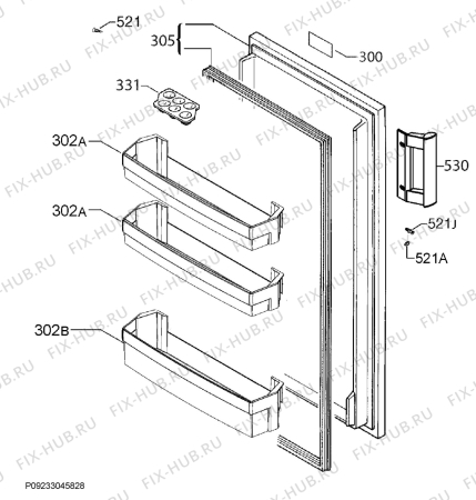 Взрыв-схема холодильника Aeg RFB42411AW - Схема узла Door 003