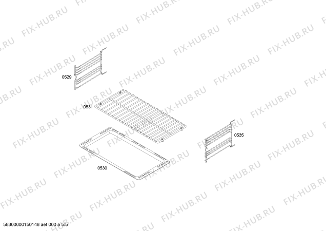 Схема №1 HSB745056N с изображением Шарнир для плиты (духовки) Bosch 00621096