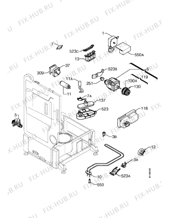 Взрыв-схема посудомоечной машины Zanussi ZTM6814 - Схема узла Electrical equipment