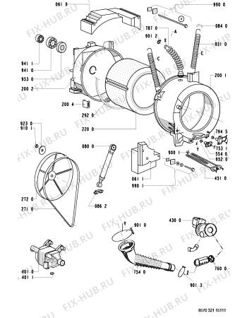 Схема №1 AWM 321/3 AL с изображением Клавиша для стиралки Whirlpool 481941258827