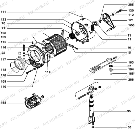 Схема №1 KWDI63113 (301955, LS6E) с изображением Моторчик для стиралки Gorenje 404691