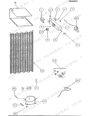 Взрыв-схема холодильника Ariston ETMP380XTR (F017369) - Схема узла