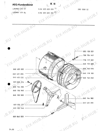 Взрыв-схема стиральной машины Aeg LAV571 RT - Схема узла Section1