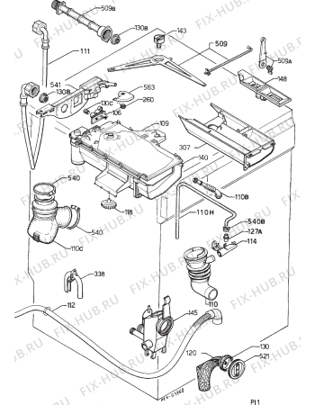 Взрыв-схема стиральной машины Electrolux EW1548F - Схема узла Hydraulic System 272