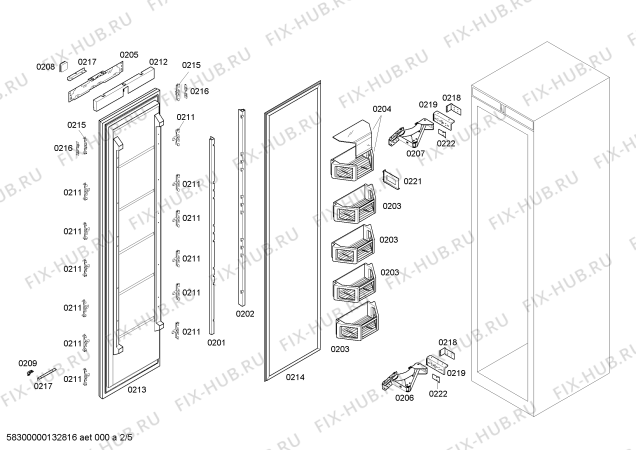 Схема №1 FIN24P30 с изображением Дверь для холодильника Bosch 00247052