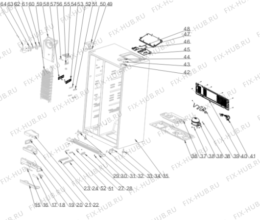 Схема №1 NRS918BCBG (415641, HC698WEN) с изображением Шарнир для холодильника Gorenje 377569