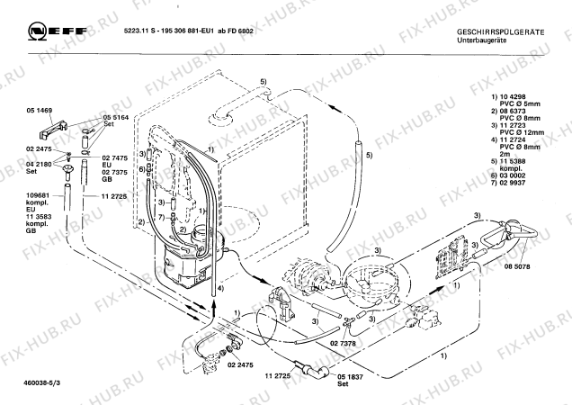 Схема №2 195306861 5223.11S с изображением Переключатель для электропосудомоечной машины Bosch 00053965