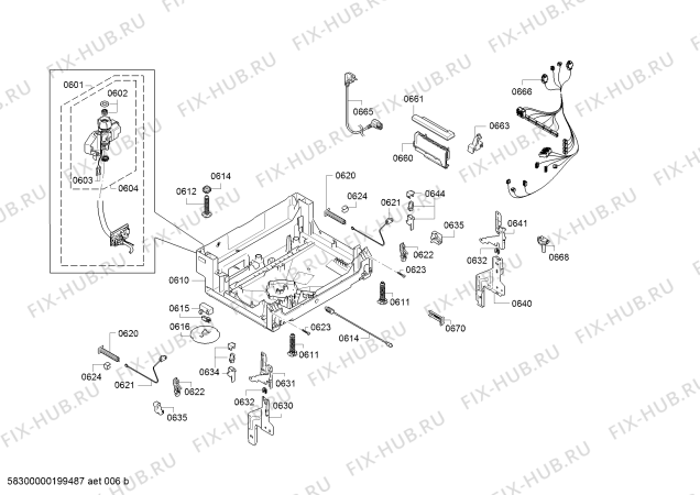Взрыв-схема посудомоечной машины Bosch SMA46IX02E, AccentLine - Схема узла 06