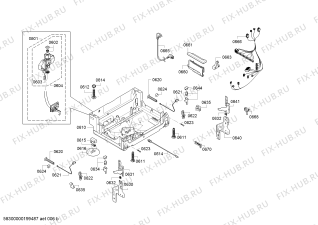 Взрыв-схема посудомоечной машины Bosch SMV46IX11E, SuperSilence - Схема узла 06
