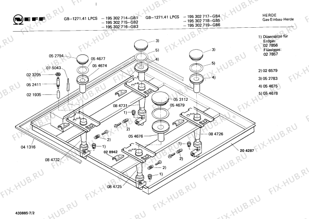 Взрыв-схема плиты (духовки) Neff 195302717 GB-1271.41LPCS - Схема узла 02