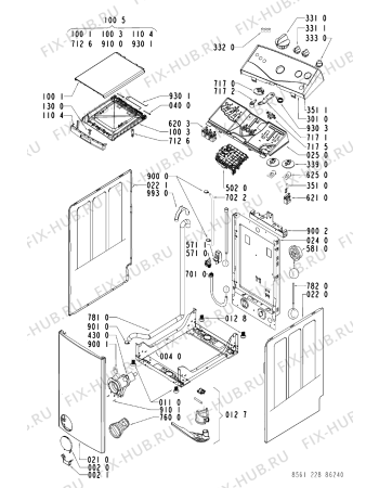 Схема №1 AWT 2284/2 с изображением Обшивка для стиралки Whirlpool 481245214664