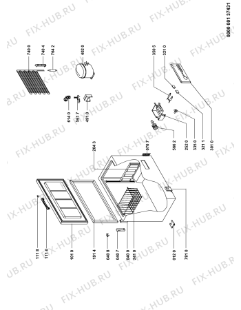 Схема №1 ACH400 с изображением Ручка двери для холодильной камеры Whirlpool 480132100445