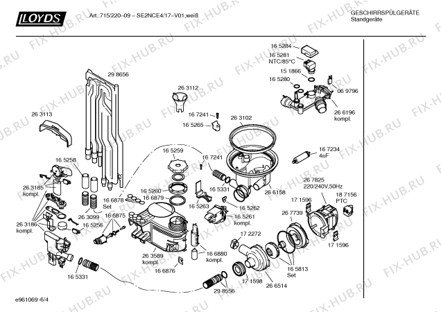 Схема №2 SE2NCE4 Art.: 715/220-09 с изображением Передняя панель для посудомоечной машины Bosch 00366516