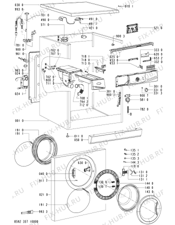 Схема №1 AWO/D 6227 с изображением Блок управления для стиралки Whirlpool 481221470018
