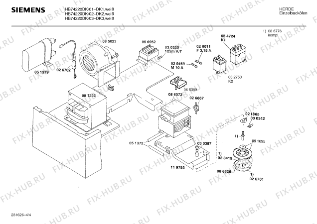 Схема №1 HB74220DK с изображением Крышка для плиты (духовки) Siemens 00273187