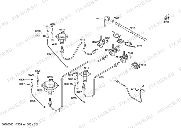 Взрыв-схема плиты (духовки) Profilo OC16Y2180L - Схема узла 02