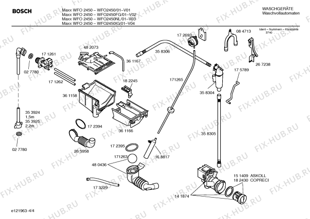 Схема №3 WFO2450 Maxx 2450 electronic с изображением Таблица программ для стиралки Bosch 00587659