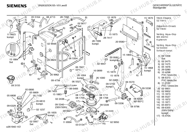 Взрыв-схема посудомоечной машины Siemens SN26325DK - Схема узла 02