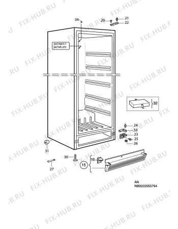 Взрыв-схема холодильника Aeg A2194-6GA - Схема узла C10 Cabinet