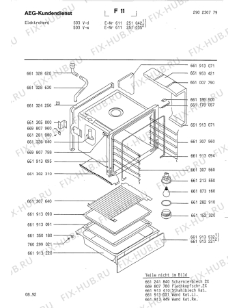 Взрыв-схема плиты (духовки) Aeg 503V-W - Схема узла Section2