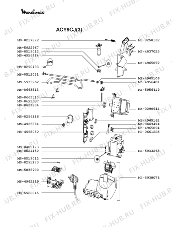 Взрыв-схема микроволновой печи Moulinex ACY9CJ(3) - Схема узла RP002051.1P2