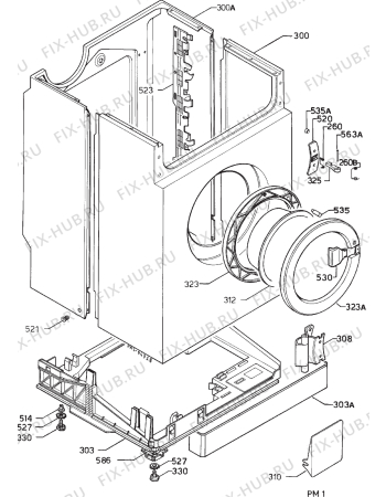 Взрыв-схема стиральной машины Zoppas LUXUS900 SEL - Схема узла Cabinet + armatures