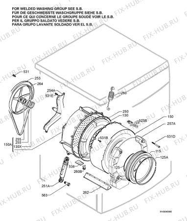 Взрыв-схема стиральной машины Zanussi ZWH5100 - Схема узла Functional parts 267