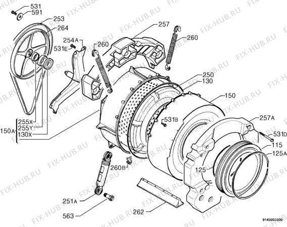 Взрыв-схема стиральной машины Rex RL75CXV - Схема узла Functional parts 267