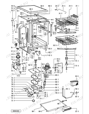 Схема №1 ADP 9411/2 AL с изображением Дверца для посудомойки Whirlpool 481244019385