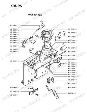 Взрыв-схема кофеварки (кофемашины) Krups F9054245(0) - Схема узла IP001877.4P3