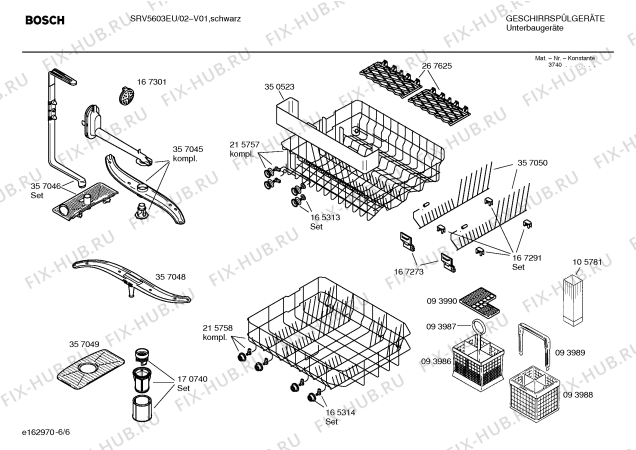 Схема №1 SRV5603EU с изображением Инструкция по эксплуатации для посудомоечной машины Bosch 00527654