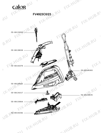 Схема №1 FV4923C0/23 с изображением Ручка для электроутюга Tefal CS-00139665