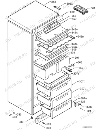 Взрыв-схема холодильника Electrolux ER8610B - Схема узла Housing 001