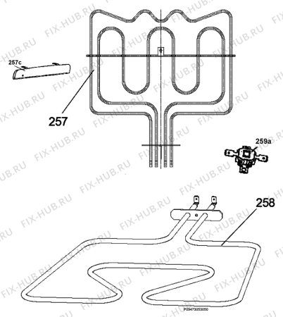 Взрыв-схема плиты (духовки) Electrolux EKC513505W - Схема узла Section 6