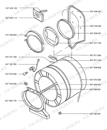 Взрыв-схема стиральной машины Aeg L37700 - Схема узла Drum