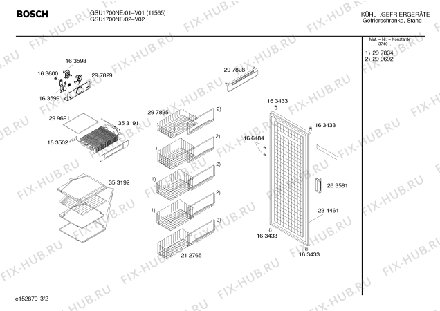 Схема №2 GSU1700NE с изображением Панель для холодильника Bosch 00299690
