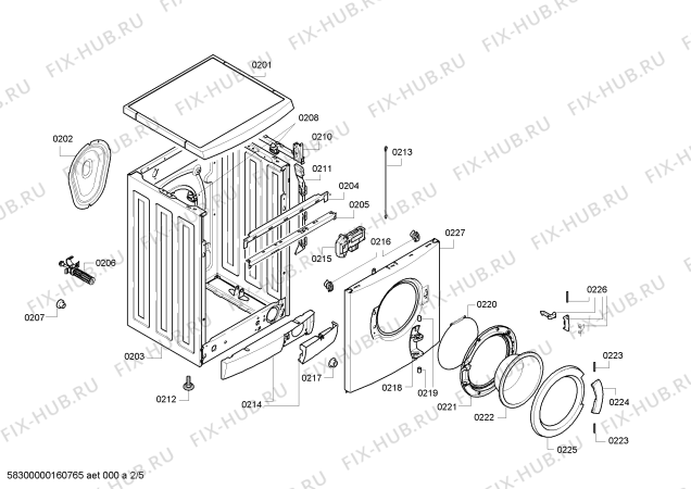 Взрыв-схема стиральной машины Siemens WM12E464TR IQ 300 varioPerfect - Схема узла 02