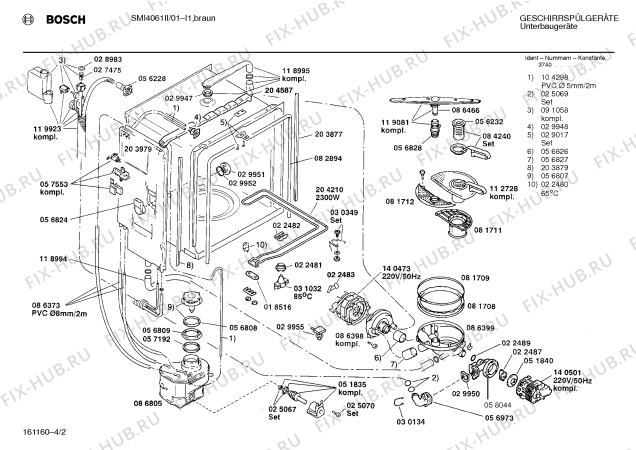 Схема №1 SMI4061II с изображением Панель для посудомойки Bosch 00277857